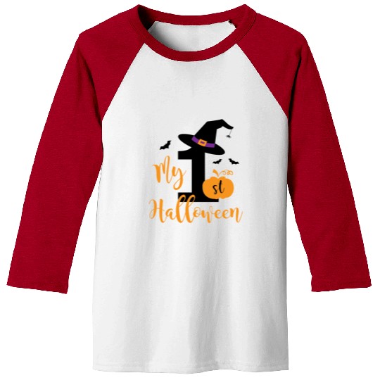 My 1st Halloween Witches Hat Newborn Birthday Baseball Tees