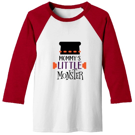 Mommy's Little Monster Scary Halloween Boys Gift Baseball Tees
