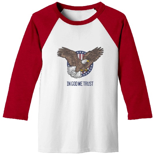 In God We Trust - Bald Eagle - Patriotic Baseball Tees