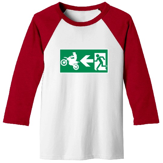 Emergency Exit Motorcycle Motocross Crossbike Baseball Tees