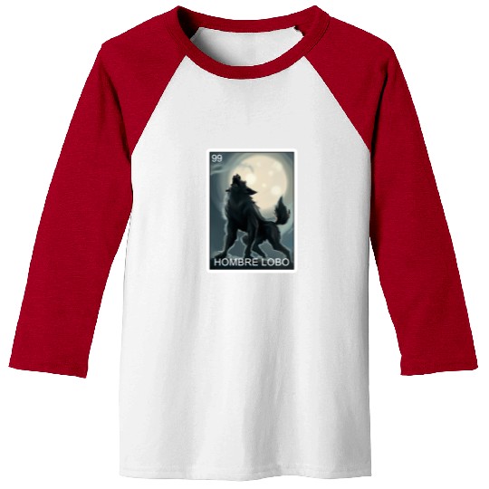 Hombre Lobo Werewolf Card Mexican Lottery Baseball Tees
