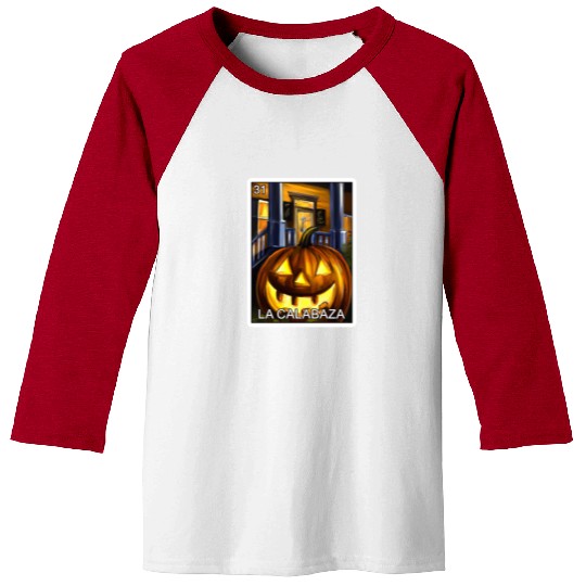 La Calabaza Pumpkin Card Mexican Lottery Card Baseball Tees