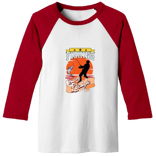 Fishing fish lifestyle fisherman fishing rod Baseball Tees