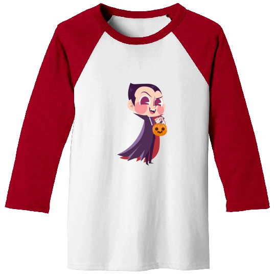 Halloween Trick or Treat with Cartoon Character Baseball Tees