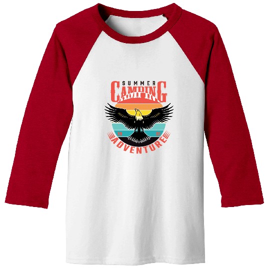 summer camping adventure Baseball Tees