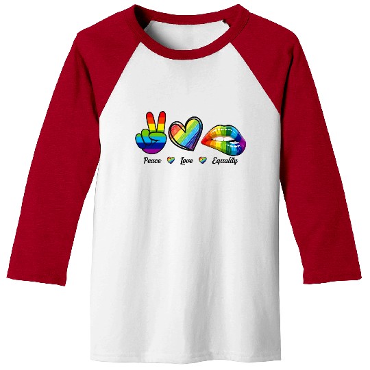 Peace Love Equality - Rainbow LGBT Tolerance Baseball Tees