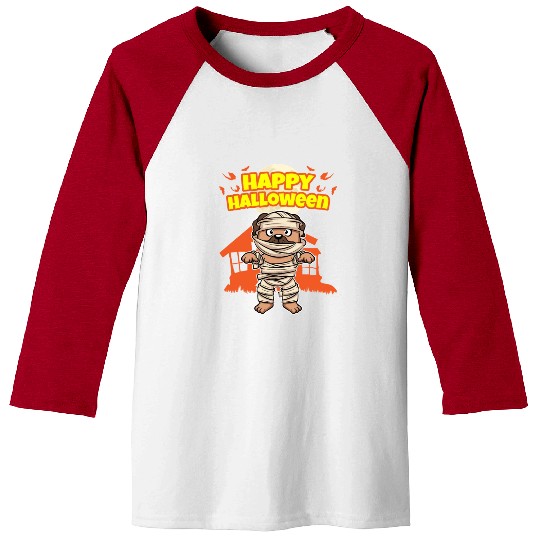 Happy Halloween Scary Funny Hallow's Eve Costume Baseball Tees