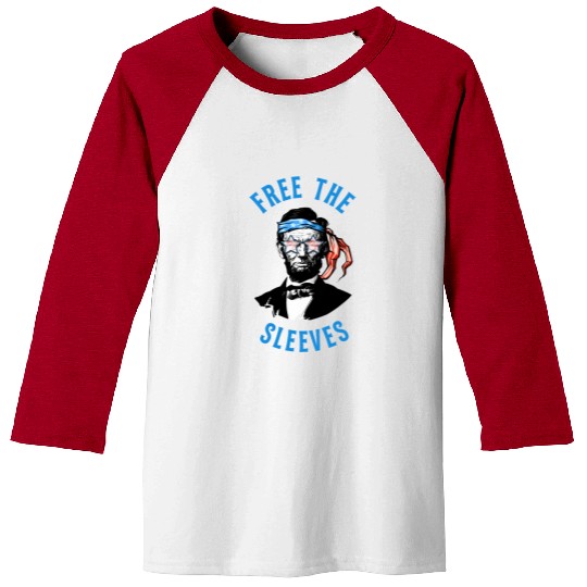 Funny Abraham Lincoln Flag United States Patriotic Baseball Tees