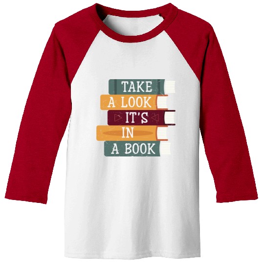 Take A Look It's A Book Retro Rainbow Reading Baseball Tees