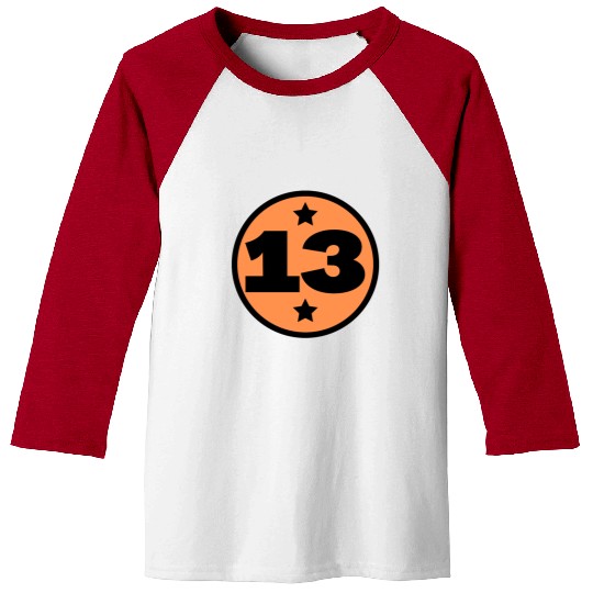 13 Circle Orange Black Birthday Age Baseball Tees