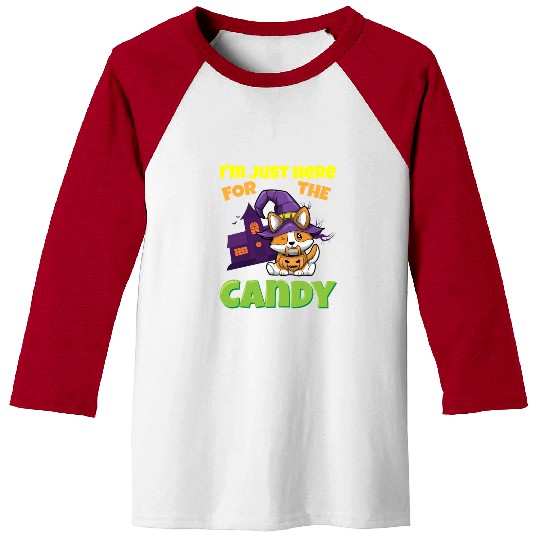 I'm Just Here For The Candy Scary Halloween Beast Baseball Tees