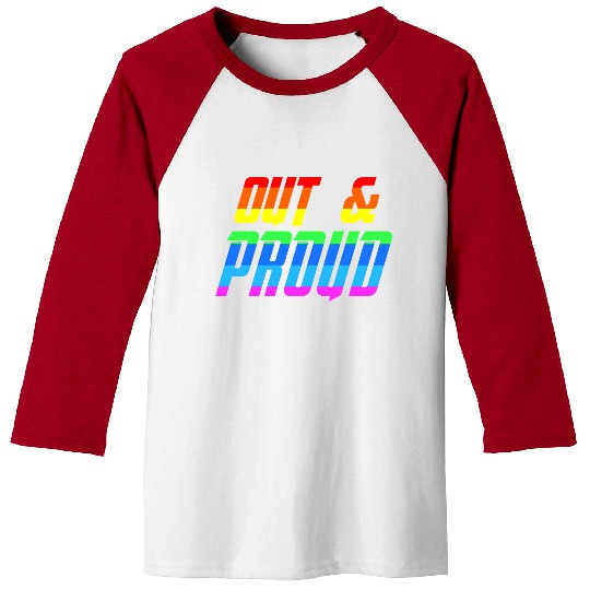Out and Proud / LGBTQ, Gay Lesbian Gay Pride Baseball Tees