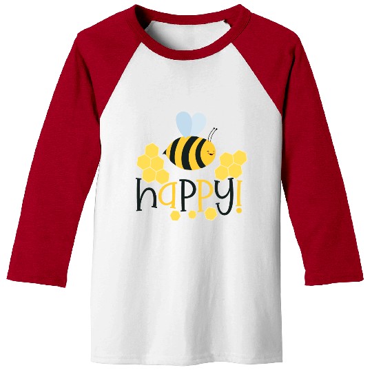Bee Happy Honey bees Baseball Tees