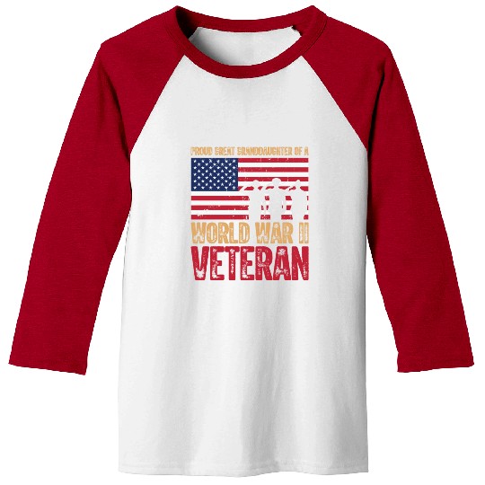 Proud Veteran Granddaughter Baseball Tees