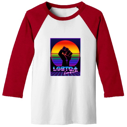 LGBT Pride 80s Retro Vaporwave Sunset Baseball Tees