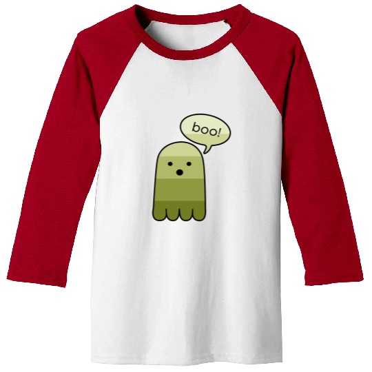 Olive Green Boo Ghost Halloween Baseball Tees