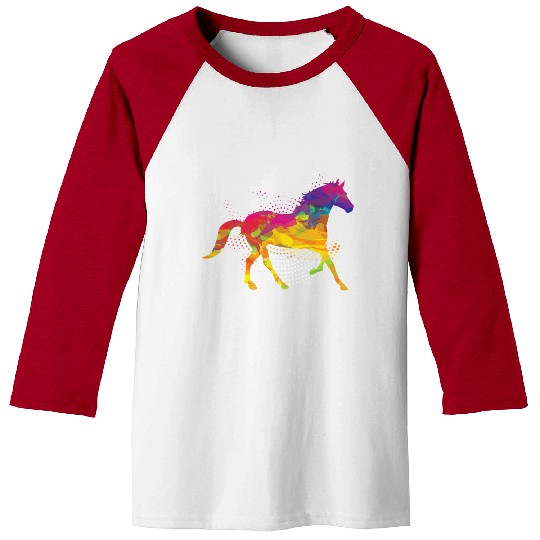 Horse Lover Equestrian Horse Jockey Fan Polygon Baseball Tees