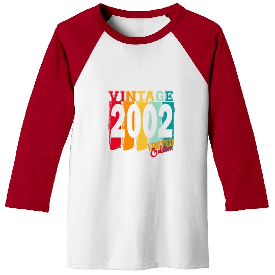 Vintage 2002 Vintage Retro Birthday Baseball Tees