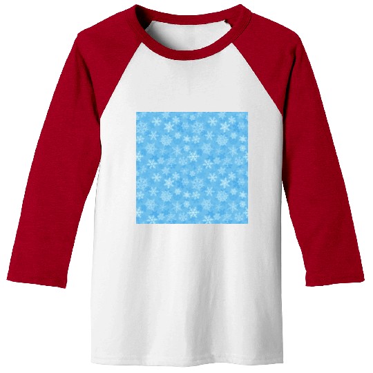 Pretty Light Blue Snowflakes Pattern Baseball Tees