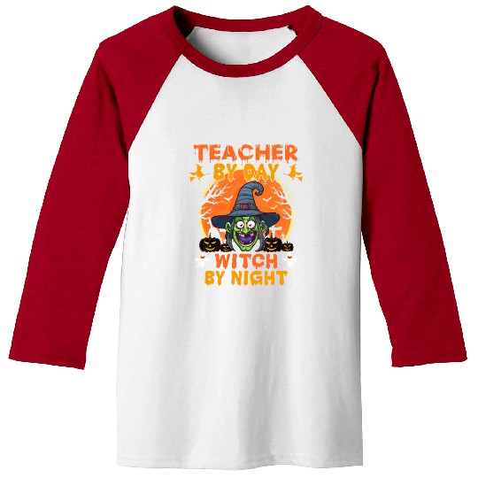 Teacher By Day Witch By Night Baseball Tees