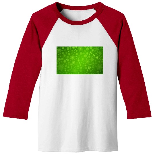 Abstract Green Christmas Winter Pattern Baseball Tees