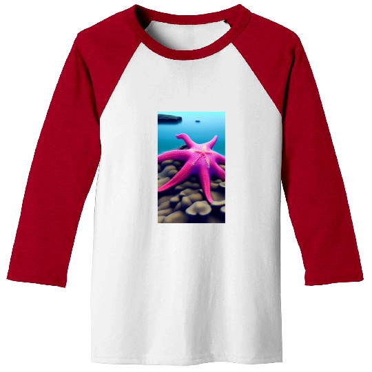 Pink starfish Baseball Tees