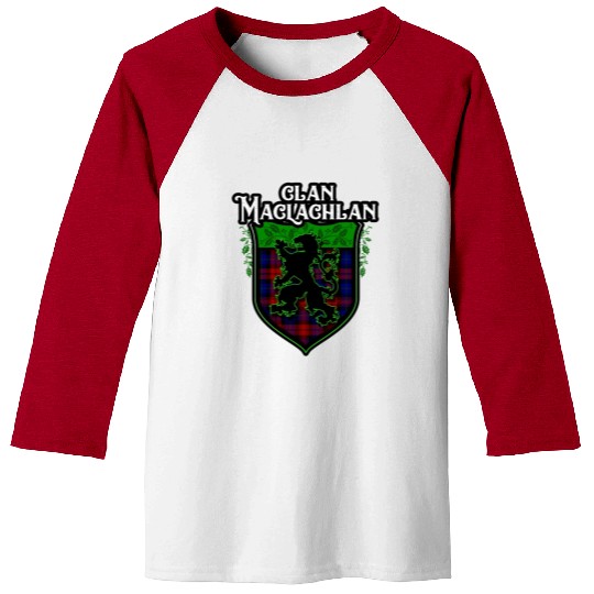 Clan Maclachlan Scottish Tartan Rampant Lion Celt Baseball Tees