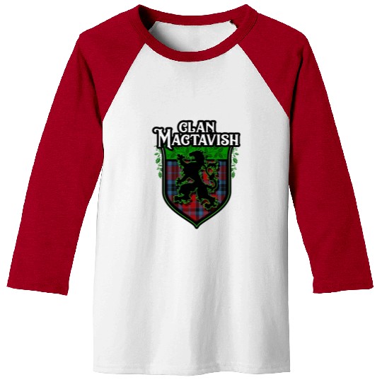 Clan MacTavish Scottish Tartan Rampant Lion Celtic Baseball Tees