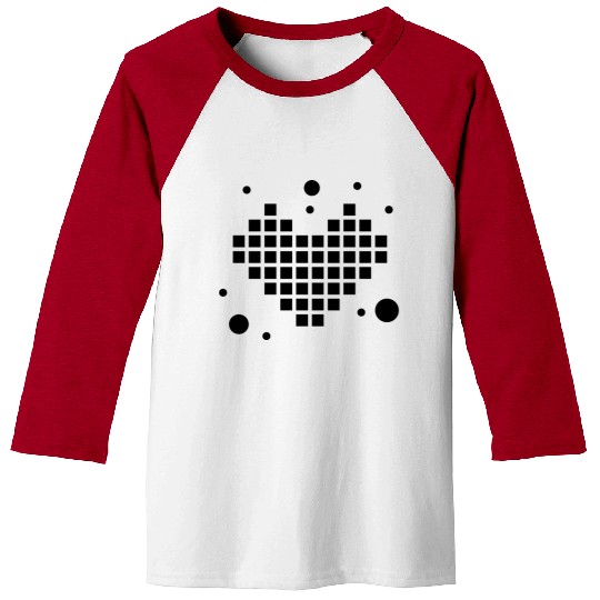 Heart In Pixels 8 Bit Video Game Baseball Tees