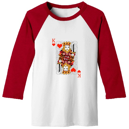 King of Hearts Blackjack Cards Poker 21 K Couple M Baseball Tees