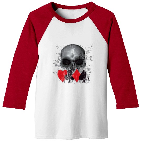 Heavy Metal Punk Poker Skull Baseball Tees
