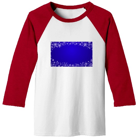 Modern Navy Blue Snowflakes Pattern Baseball Tees