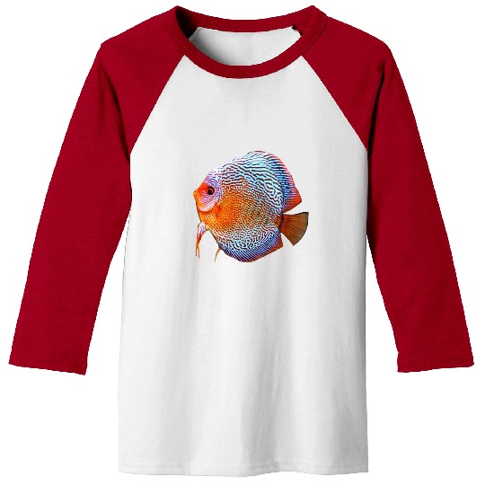 DISCUS FISH - Snakeskin, orange/blue Baseball Tees