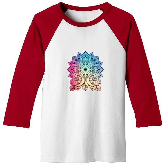 Mandala Rose Art Baseball Tees