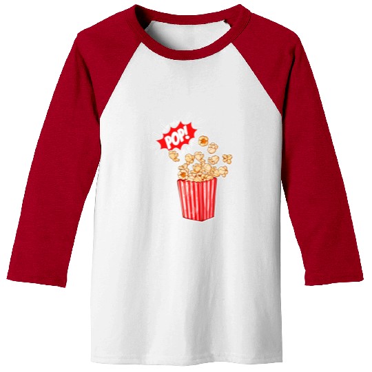 Retro Movie Popcorn Lover Baseball Tees