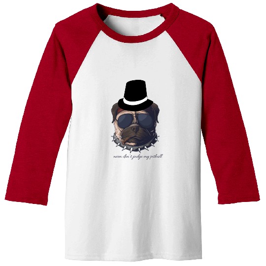 neon don’t judge my pitbull Baseball Tees