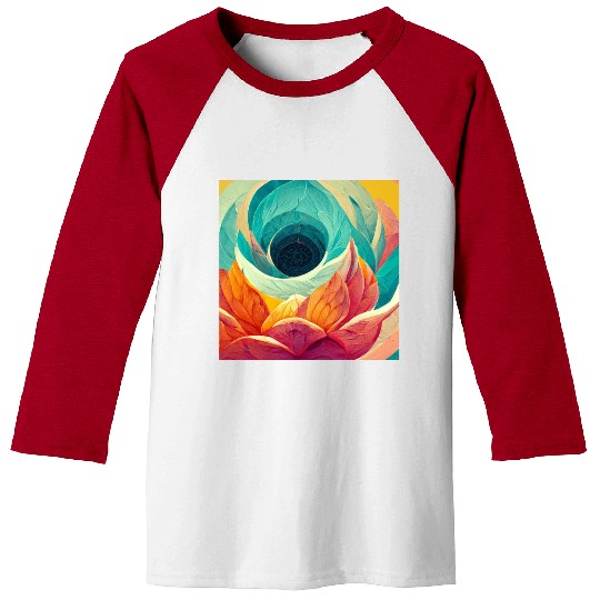Colorful mandala flower version 6 Baseball Tees