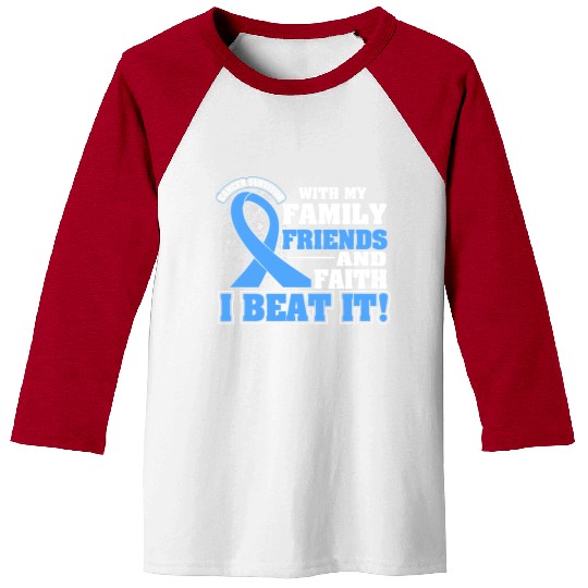 Family Faith I Beat It Prostate Cancer Awareness Baseball Tees