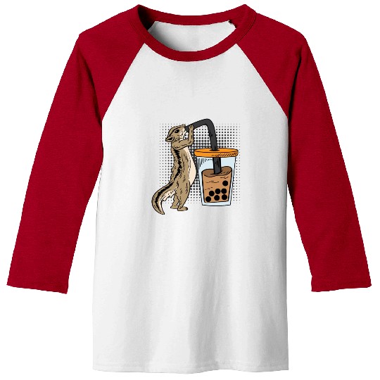 Squirrel Bubble Tea Drinker Gift Baseball Tees