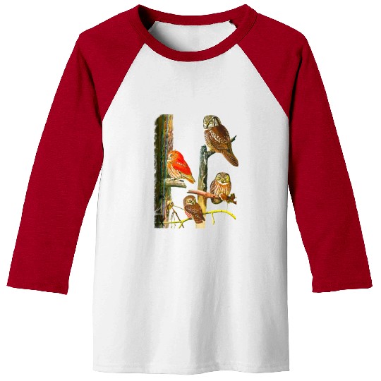 Bird Watchers Four Great Owls In a Tree Owl Lovers Baseball Tees