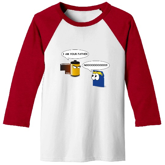 Funny photography Baseball Tees with father and son film a