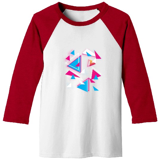 Vaporwave Geometric Aesthetic Vaporwave Triangles Baseball Tees