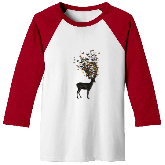 Wilds Nature Deer Butterflies Funny Natural Baseball Tees