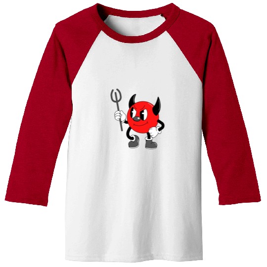 little devil Halloween black Baseball Tees