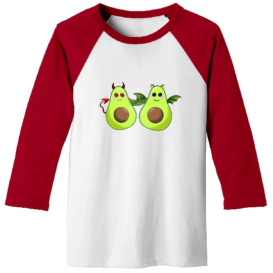 Devil and bat avocado friends Baseball Tees