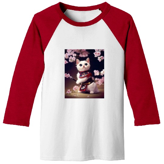Samurai Cat Baseball Tees
