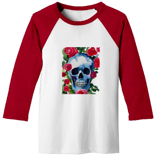 Skull and Roses - Garden Of Roses Baseball Tees