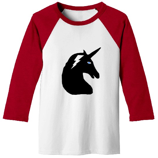Unicorn Head Lightning bolt Baseball Tees