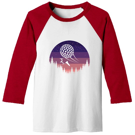 Golf Retro Sunset Baseball Tees