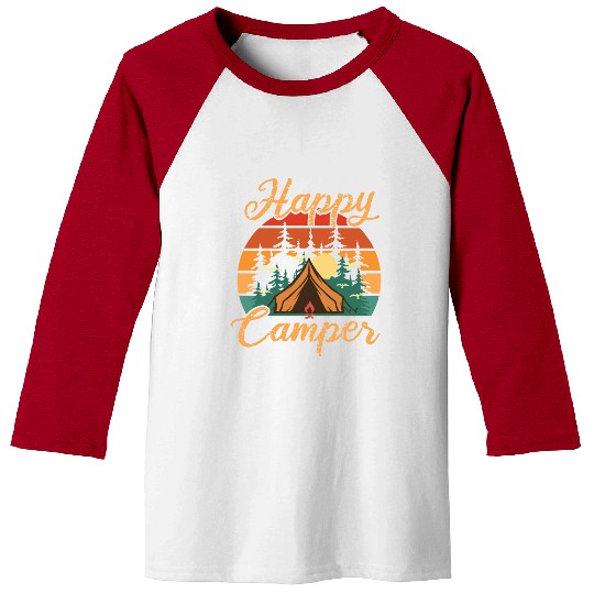 Camping love nature backpack camp with tent Baseball Tees